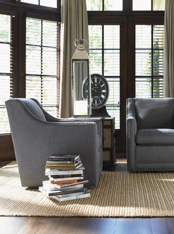 Lexington Lexington Upholstery LEXI 7620 11SW 50361 Barrier Swivel Chair with Nailhead Trim Jacksonville Furniture Mart Uph Upholstered Chairs
